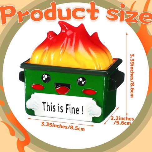 Wesiti Dumpster Fire Tabletop Decoration Resin Dumpster Fire Figurines Back to School Table Centerpieces Emotional Desk Accessories for Teacher Coworkers Gag Gifts Ornaments Statues(Blue) in Saudi Arabia