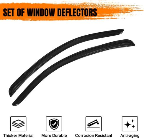 Tape on Window Visor Deflectors, Compatible with 2010-2014 Ford Mustang Coupe Only(Not fit Convertible), Acrylic Smoke Tinted Slim Style Window Rain Guards Side Vent Visor Set, 2 PCS in Saudi Arabia
