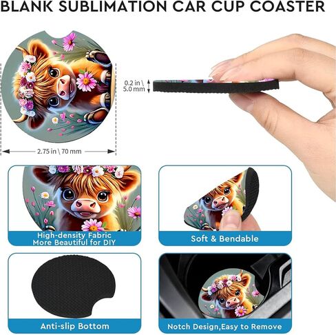 الوقايات السيارات لحاملي الكأس ، 2 حزمة Bigfoot Car Cust Coasters ، 2.75 "الحجم الشامل مضاد للانزلاق ، حصيرة كوب السيارات ديكور ديكور كبير القدم ساسكوتشات للرجال ، النساء ، الأب ، الجد ، الجد in Kuwait