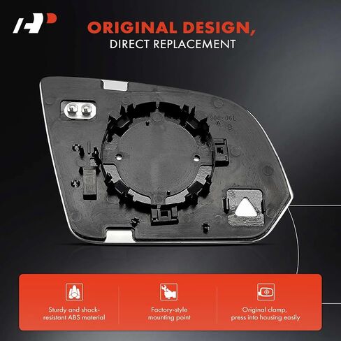 A-Premium Left Driver Side Heated Mirror Glass with Backing Plate - Compatible with Mercedes-Benz W447 Series Metris 2016-2023 - Exterior Side View Flat Mirror in Saudi Arabia