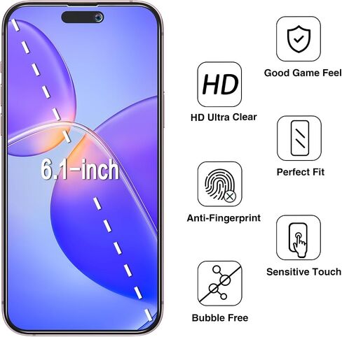(2 Pack) Privacy Screen Protector Designed for iPhone 16 Pro Max Anti-Spy Tempered Glass, Anti Scratch, Case Friendly in Saudi Arabia