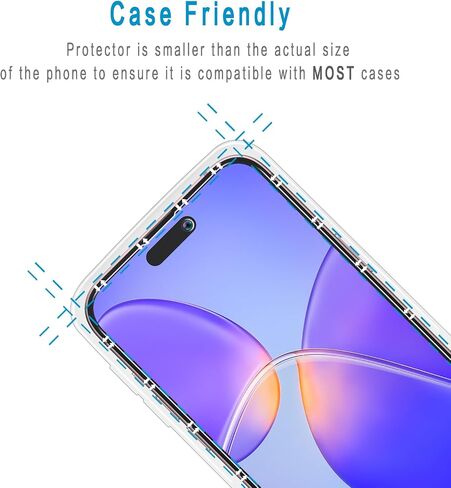 (2 Pack) Privacy Screen Protector Designed for iPhone 16 Pro Max Anti-Spy Tempered Glass, Anti Scratch, Case Friendly in Saudi Arabia