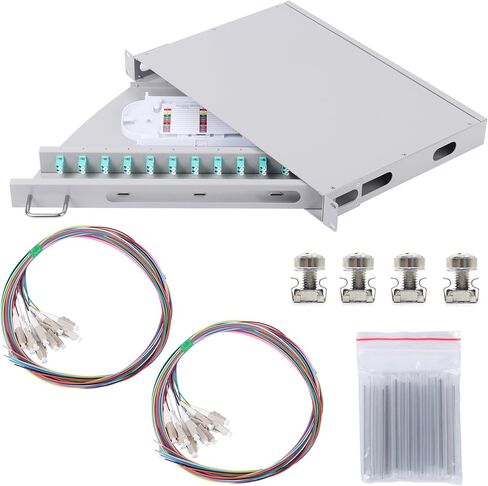 SCUPC 12 Simplex 12 Port Rack Mount Mounting مربع مع علبة لصق (نوع الدوار ، مع أسلاك التوصيل المصنوعة من الألياف والمقاومات) تناسب 19 بوصة خزانة رف in Saudi Arabia