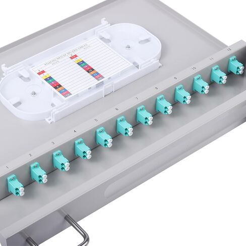 SCUPC 12 Simplex 12 Port Rack Mount Mounting مربع مع علبة لصق (نوع الدوار ، مع أسلاك التوصيل المصنوعة من الألياف والمقاومات) تناسب 19 بوصة خزانة رف in Saudi Arabia