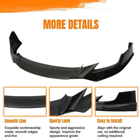 Front Bumper Lip Spoiler, Compatible with 2013-2016 Scion FRS, PU Unpainted Five Design Style Add-on Front Splitter Air Dam Chin Protector in Saudi Arabia