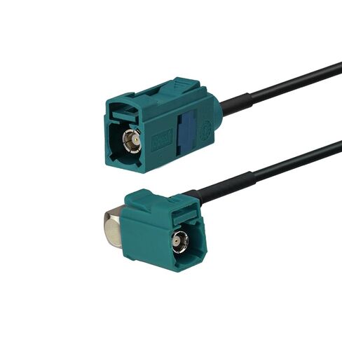 Fakra Z Female Right Angle to Fakra Z Female Straight RG174 Extension Cable 0.5m/1.64ft for Car SUV Stereo Head Unit GPS Navigation FM AM Radio Sirius XM Satellite Radio 4G LTE TEL Telematics in Kuwait