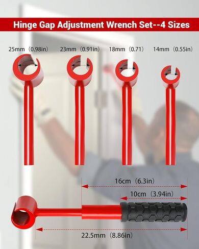 4 in 1 Hinge Gap Adjusting Wrench Kit, Heavy Door Hinge Adjustment Tool, Professional Door Hinge Adjustment Tool, Multi-Size Precision Tool Kit for Door and Cabinet Alignment in Kuwait