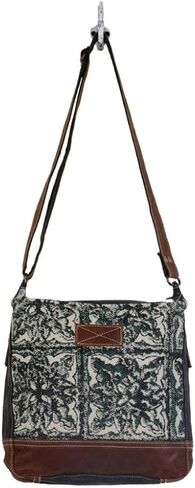 Myra Bag Labyrinthian Small & Crossbody Bag Upcycled Cotton & Leather S-2869 in Saudi Arabia
