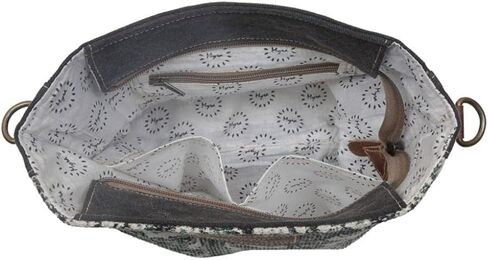 Myra Bag Labyrinthian Small & Crossbody Bag Upcycled Cotton & Leather S-2869 in Saudi Arabia