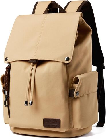 Leather Backpack fits 15.6 Inch Laptop Vintage Backpack Waterproof Flap Bookbag for Men Leather Travel Backpack for Men Casual Knapsack Black in Saudi Arabia