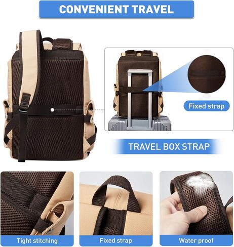 Leather Backpack fits 15.6 Inch Laptop Vintage Backpack Waterproof Flap Bookbag for Men Leather Travel Backpack for Men Casual Knapsack Black in Saudi Arabia