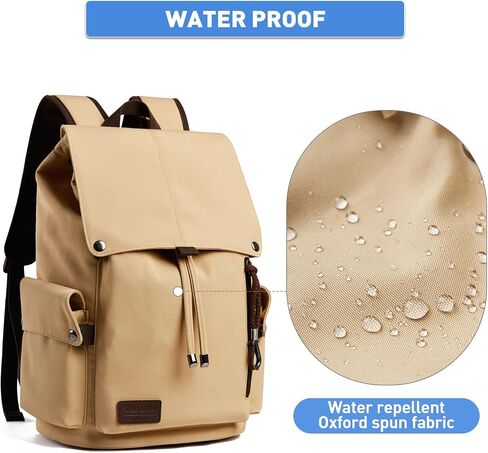 Leather Backpack fits 15.6 Inch Laptop Vintage Backpack Waterproof Flap Bookbag for Men Leather Travel Backpack for Men Casual Knapsack Black in Saudi Arabia