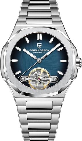 Rollstimi Pagani Design YS025 Men's Automatic Watch Histeron Dial Tourbillon-Style E3251 Movement Sapphire Crystal 100M مقاوم للماء من الفولاذ المقاوم للصدأ مشاهدة رياضية فاخرة in Kuwait