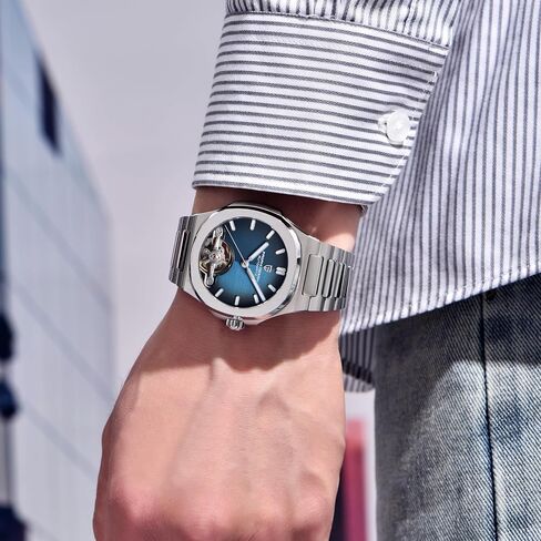 Rollstimi Pagani Design YS025 Men's Automatic Watch Histeron Dial Tourbillon-Style E3251 Movement Sapphire Crystal 100M مقاوم للماء من الفولاذ المقاوم للصدأ مشاهدة رياضية فاخرة in Kuwait