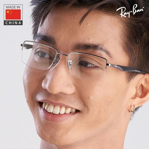 Ray-Ban RB6285 Rectangle Shape Metal Glasses With Eyewear Kit Bundle - Eyeglasses with Adjustable Nose Pads - Women's Designer Glasses Frame with Clear Lenses in Saudi Arabia