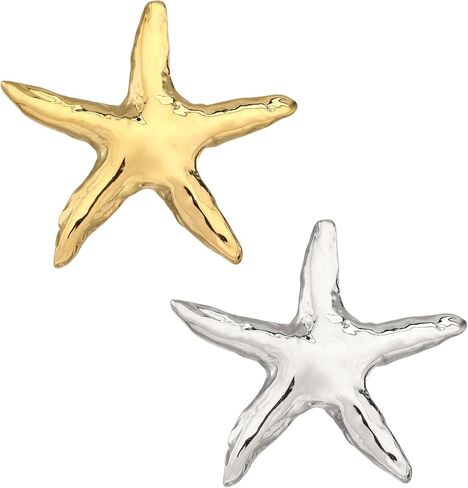 Ocean Starfish Brooch Stainless Steel Sea Animal Star Lapel Pins for Women in Saudi Arabia