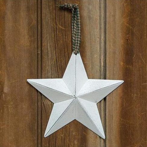 CWI Gifts Metal Barn Star - 5" Galvanized Hanging Star - Farmhouse Wall Decor - White - 1 in Saudi Arabia