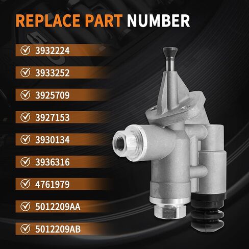 Diesel Fuel Lift Pump 3936316 Compatible with 1994-1998 Dodge Ram 2500 3500 Pickup Cummins 5.9L 6BT Engine, Replace 4761979 4944710 4988747 in Saudi Arabia