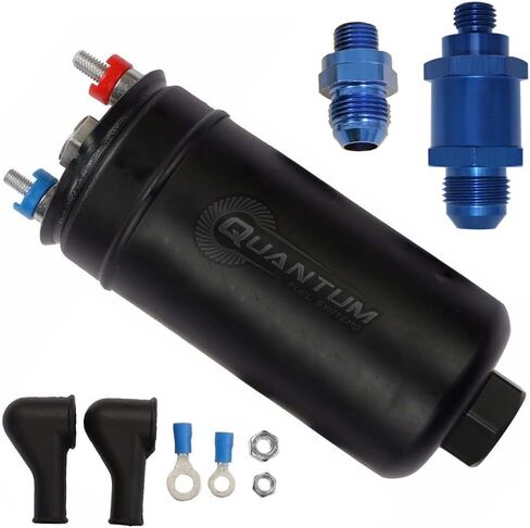 QFS Performance 380LPH Inline External E85 Compatible Fuel Pump Replacement for Universal Fit, oem w/ 10AN Inlet / 8AN Outlet with Check Valve oem 50-1005, 0580254044 in Saudi Arabia