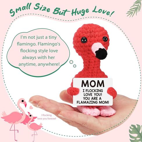 Funny Flamingo I Love You Gifts Mothers Day Birthday Gifts for Her Girlfriend Wife Romantic To My Love Gifts Anniversary Women Gifts Easter Basket Stuffers Handmade Crochet Animals Flamingo Lover Gift in Saudi Arabia