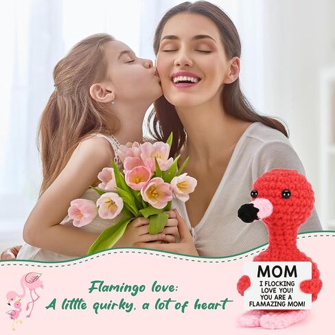 Funny Flamingo I Love You Gifts Mothers Day Birthday Gifts for Her Girlfriend Wife Romantic To My Love Gifts Anniversary Women Gifts Easter Basket Stuffers Handmade Crochet Animals Flamingo Lover Gift in Saudi Arabia