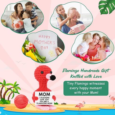 Funny Flamingo I Love You Gifts Mothers Day Birthday Gifts for Her Girlfriend Wife Romantic To My Love Gifts Anniversary Women Gifts Easter Basket Stuffers Handmade Crochet Animals Flamingo Lover Gift in Saudi Arabia