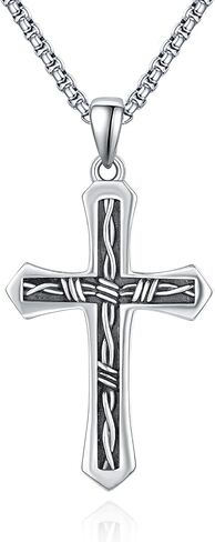 KINGWHYTE Cross Necklace 925 Sterling Silver Celtic Knot Crucifix Pendant Religious Protective Gift Birthday Jewelry for Men Women in Kuwait