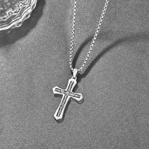 KINGWHYTE Cross Necklace 925 Sterling Silver Celtic Knot Crucifix Pendant Religious Protective Gift Birthday Jewelry for Men Women in Kuwait