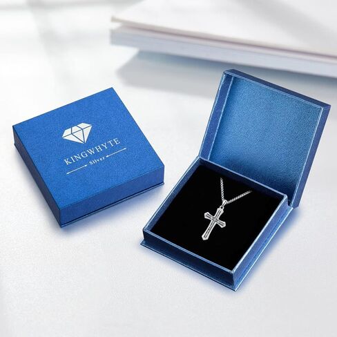 KINGWHYTE Cross Necklace 925 Sterling Silver Celtic Knot Crucifix Pendant Religious Protective Gift Birthday Jewelry for Men Women in Kuwait