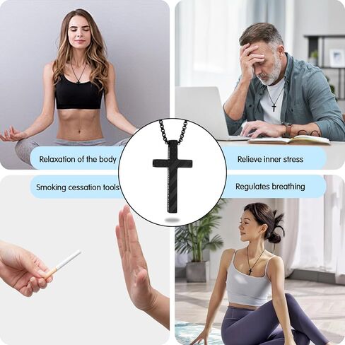 العلم الأمريكي عبر قلادة التنفس للنساء عن الرجال يتوقفون عن تدخين الفولاذ المقاوم للصدأ الملهمة بالكتاب المقدس آية القلق الإغاثة المجوهرات لتخفيف الإجهاد هدية التأمل المسيحي in Kuwait