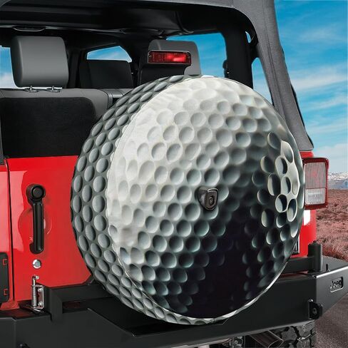 Camelliaa Shop Golf Ball Spare Tire Cover with Or Without Backup Camera Hole, Golf Ball Spare tire Cover, Cars Spare tire Cover Golf Ball in Saudi Arabia