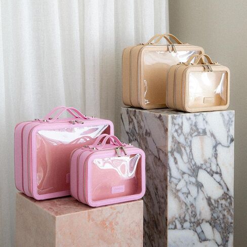 Etoile - حالة تجميلية صغيرة التوأم اللافندر الوردي - منظم ومستحضرات التجميل في المقصورة المزدوجة in Kuwait