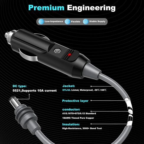 USB C to DC Cable for Starlink Mini, 10FT Waterproof USB Type C to DC Power Cable for Starlink Mini Work with 100W+ Power Bank and PD Charger ETL/UL Listed (3m) in Saudi Arabia