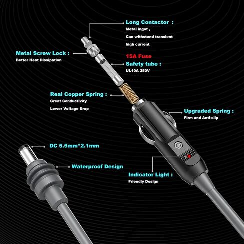 USB C to DC Cable for Starlink Mini, 10FT Waterproof USB Type C to DC Power Cable for Starlink Mini Work with 100W+ Power Bank and PD Charger ETL/UL Listed (3m) in Saudi Arabia