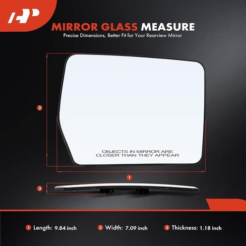A-Premium Right Passenger Side Mirror Glass Replacement with Backing Plate Compatible with Ford F-150 F150 2004-2014, Exterior Side View Convex Mirror with Holder, Heated, Replace# BL3Z17K707B in Saudi Arabia