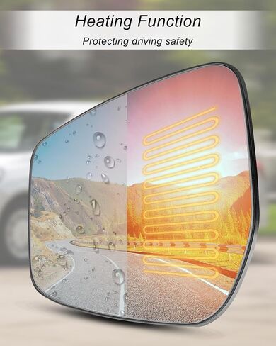 Right Passenger Side Door View Mirror Glass w/Heated Fit for Nissan Versa 2015 2016 2017 2018 2019, Side Rearview Exterior Mirrors Glass with Backing Plate Replace 963659KK0A in Saudi Arabia