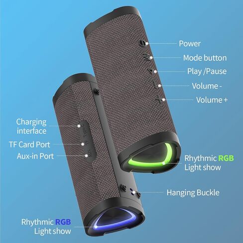 Vanzon V40 Wireless Bluetooth Speaker, Bluetooth 5.0, 24W Stereo Sound, IPX7 Waterproof Wireless Speaker, 24H Playtime Speaker for Travel in Saudi Arabia