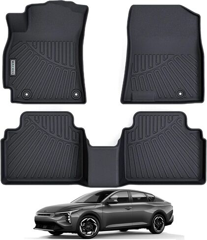 Floor Mats for All-New 2025 KIA K4,TPE All Weather Protection 2 Rows Car Floor Liners -Black in Saudi Arabia