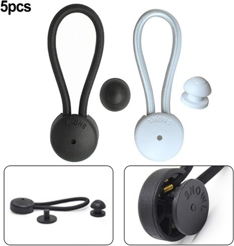 5 PCS Bungee Shock Cord Clip with Knobs, Pull Tie Down Tarp Canvas Knobs for Camping Tents Cargo Pool Awning Car Cover Holding Wire Hoses(White) in Saudi Arabia