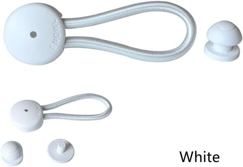 5 PCS Bungee Shock Cord Clip with Knobs, Pull Tie Down Tarp Canvas Knobs for Camping Tents Cargo Pool Awning Car Cover Holding Wire Hoses(White) in Saudi Arabia