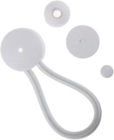5 PCS Bungee Shock Cord Clip with Knobs, Pull Tie Down Tarp Canvas Knobs for Camping Tents Cargo Pool Awning Car Cover Holding Wire Hoses(White) in Saudi Arabia