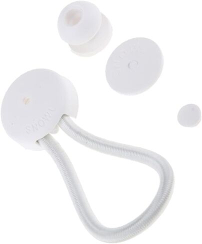 5 PCS Bungee Shock Cord Clip with Knobs, Pull Tie Down Tarp Canvas Knobs for Camping Tents Cargo Pool Awning Car Cover Holding Wire Hoses(White) in Saudi Arabia