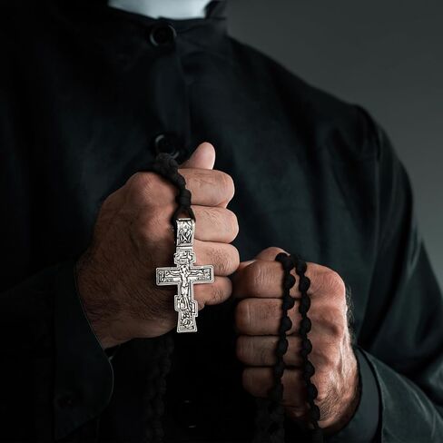 Quelay 3 Pcs Orthodox Prayer Rope Handmade Christian Greek Prayer Rope 100 50 33 Knot Paracord Protection Blessing Cross Charm Car Hanging Gift(Nylon) in Saudi Arabia
