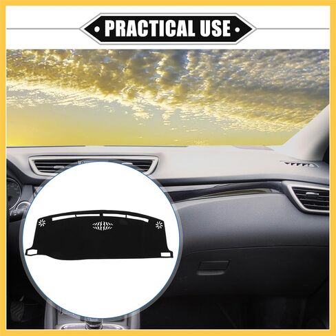 Car Dashboard Cover Mat Compatible for Jeep Compass 2022-2023, Protective Polyester Black Center Console Interior Trim Dash Board Mat Auto Replacement Parts in Saudi Arabia