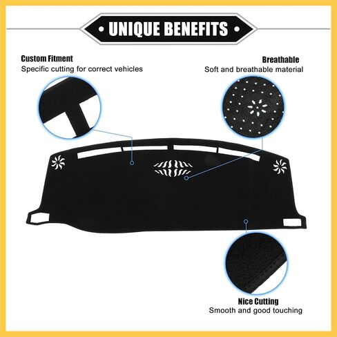 Car Dashboard Cover Mat Compatible for Jeep Compass 2022-2023, Protective Polyester Black Center Console Interior Trim Dash Board Mat Auto Replacement Parts in Saudi Arabia
