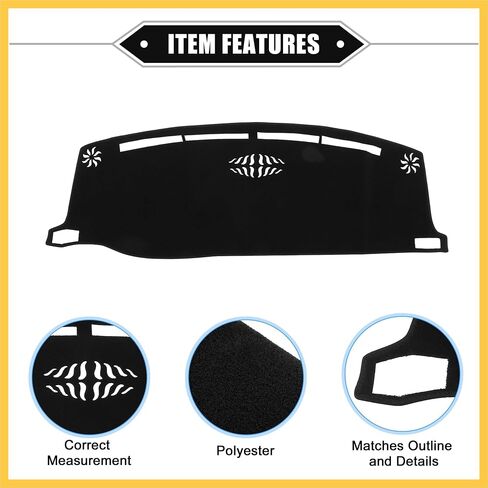 Car Dashboard Cover Mat Compatible for Jeep Compass 2022-2023, Protective Polyester Black Center Console Interior Trim Dash Board Mat Auto Replacement Parts in Saudi Arabia