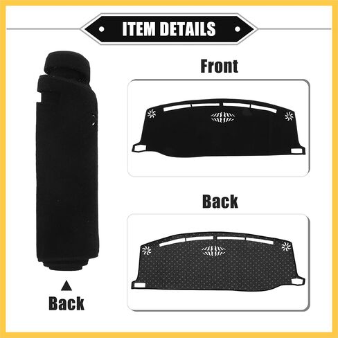 Car Dashboard Cover Mat Compatible for Jeep Compass 2022-2023, Protective Polyester Black Center Console Interior Trim Dash Board Mat Auto Replacement Parts in Saudi Arabia