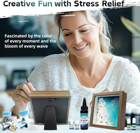 iland UV Resin Art Kit, Crafting Kit of The Beach, UV Resin Craft Kit, Arts and Crafts for Adults, Cool Gifts for Beach Lovers, Adult Hobbies for Women, DIY Ocean Themed Gifts in Kuwait