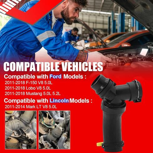 SMMS HVAC Engine Heater Hose Assembly T-Connector Hose for Ford F-150 Lobo Mustang 2011-2018 for Lincoln Mark LT 2011-2014, Replace#BR3Z8566A 626-541 in Saudi Arabia