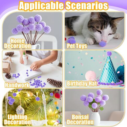 RAINFLOW 800 Pcs Small Pom Poms for Crafts - Craft Pompoms Balls,pompones para llaveros,Assorted Bright Color Bulk Arts and Making Hobby Supplies,Holiday Party,Christmas Decor,1/2 Inch in Saudi Arabia